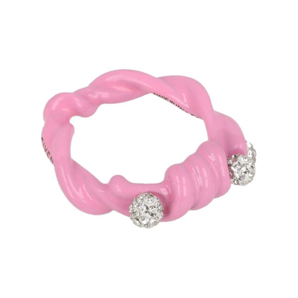 Givenchy Twisted Crystal Ring Pink Womens